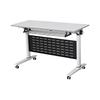White Flip Top Training Table Easy To Move