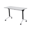 White Foldable Training Desk with Casters