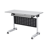 White Foldable Training Desk with Casters
