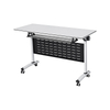 White Foldable Training Desk with Casters