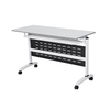 Space-Saving Meeting Table with Adjustable Locking Hinge