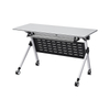 White Foldable Training Desk with Casters