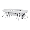 Space-Saving Flip Top Training Table with Lockable Casters