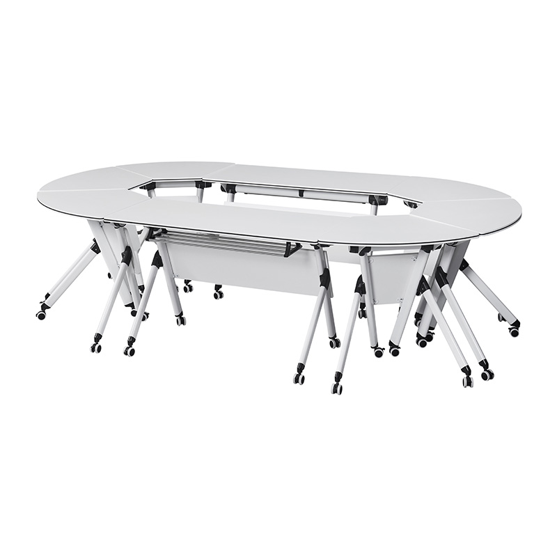 Space-Saving Flip Top Training Table with Lockable Casters
